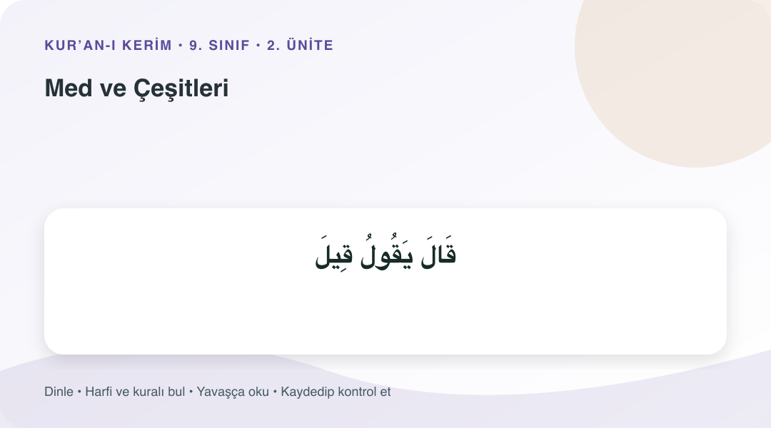 Med ve Çeşitleri konusu için Arapça örnekli öğretim görseli