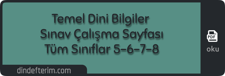 Temel Dini Bilgiler Sınav Çalışma Sayfası